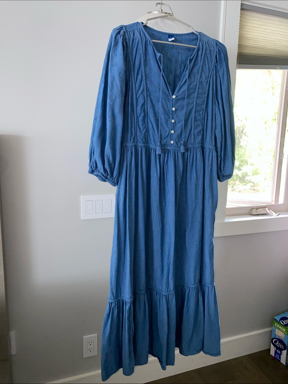 Old Navy Blue Button-Front Maxi Dress